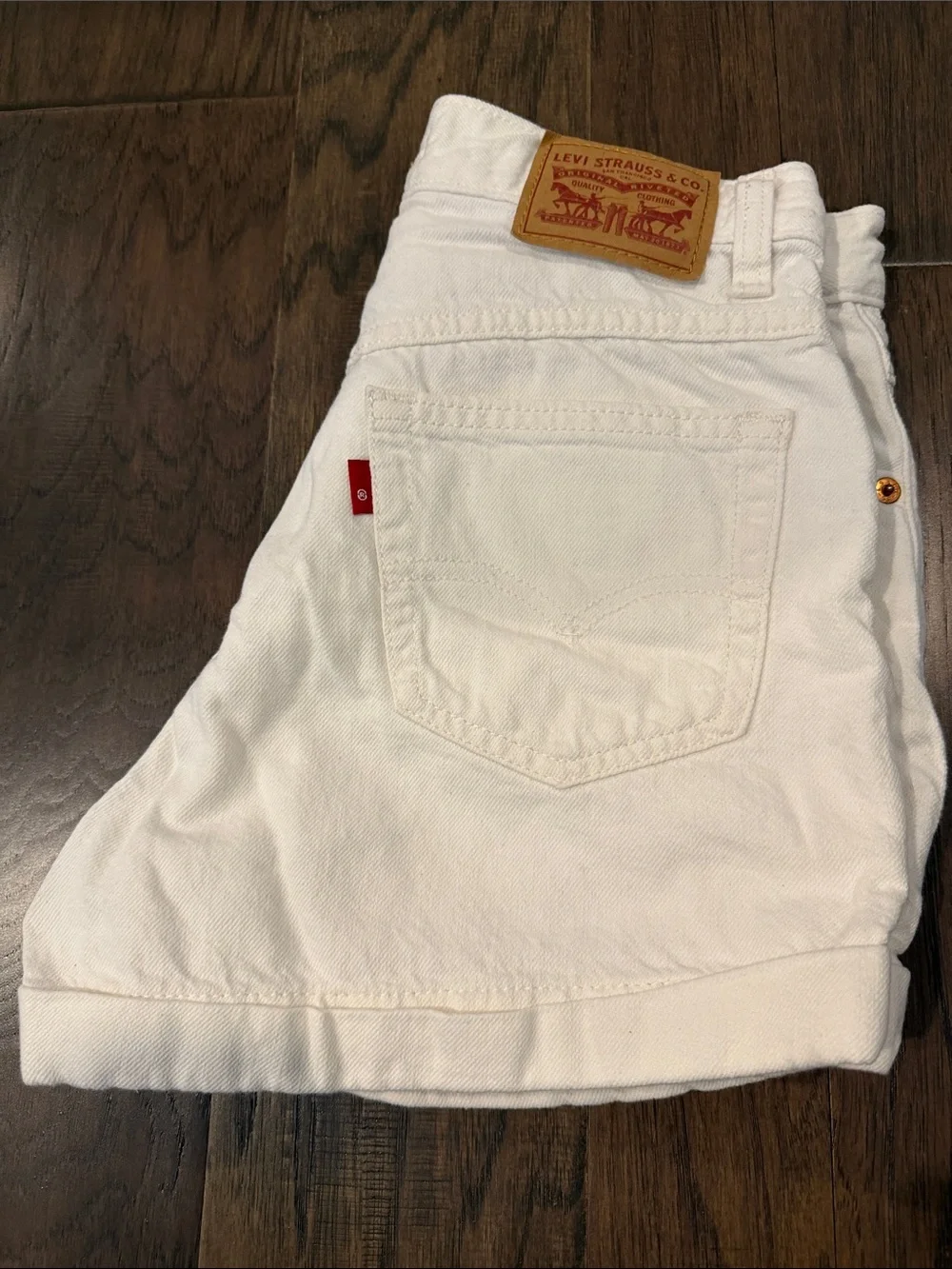 Levi's White High-Rise Denim Shorts